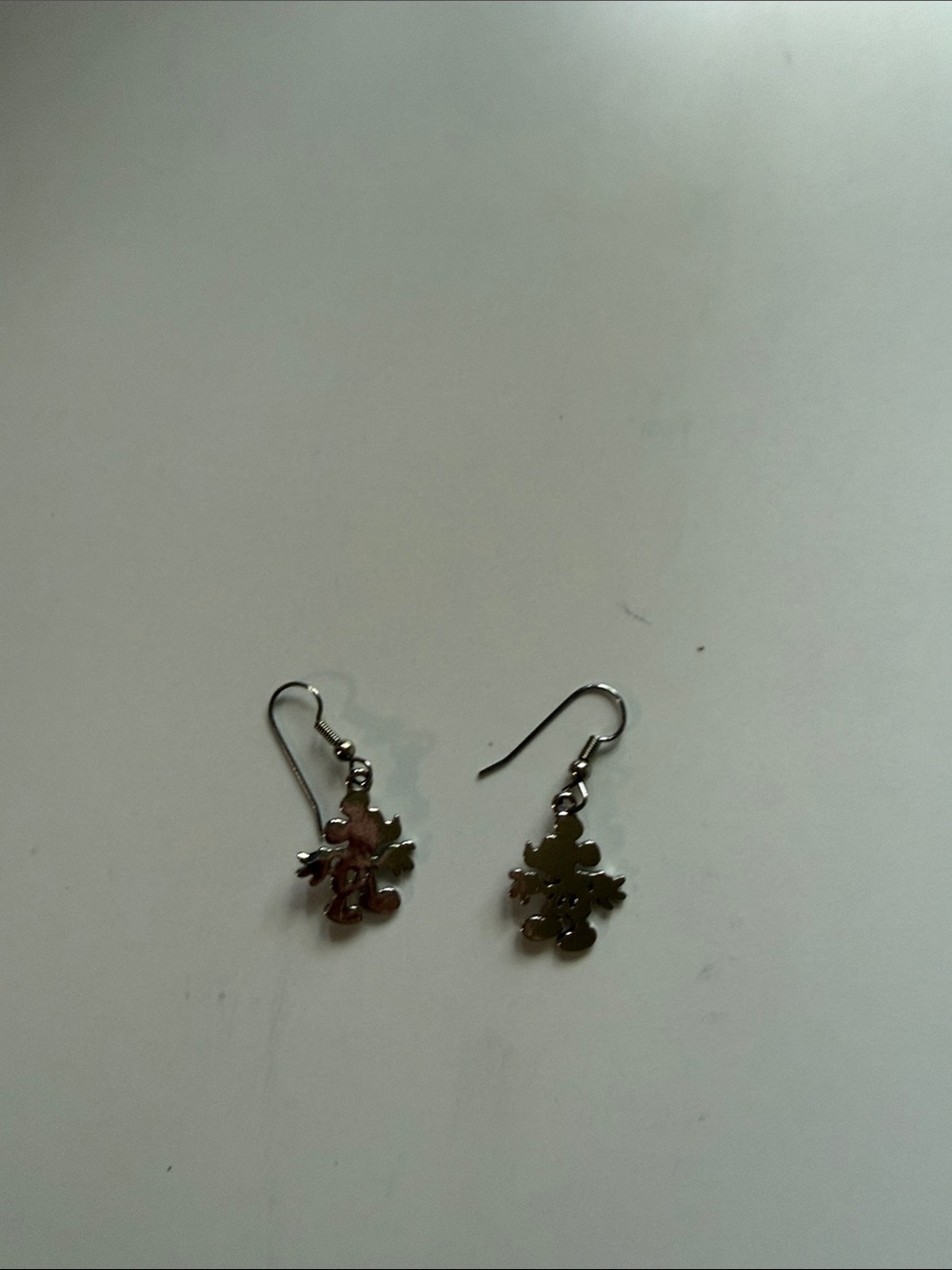 Disney Silver Tone Mickey Mouse Dangle Earrings